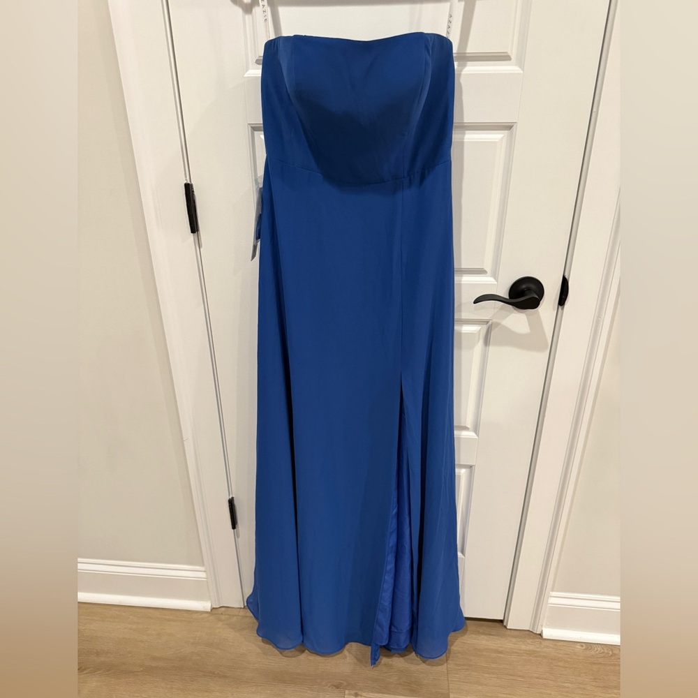 Azazie Strapless Royal Blue Formal Dress